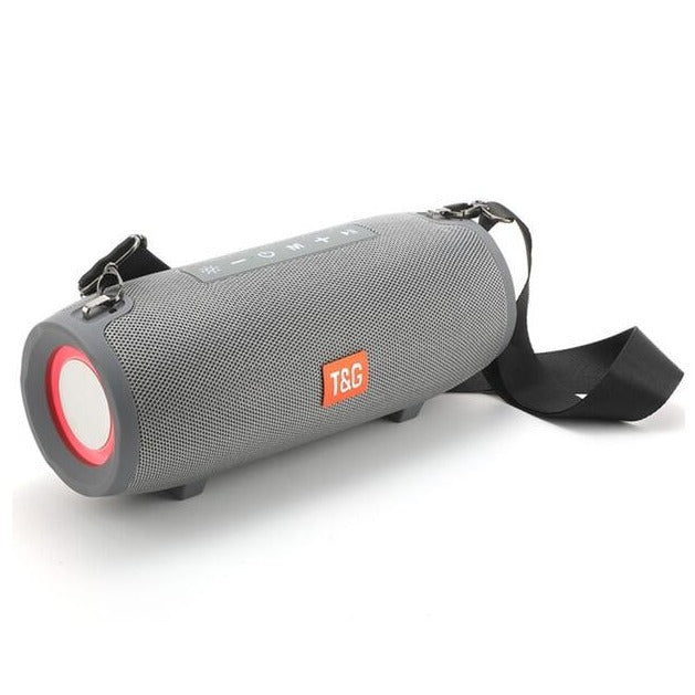 T&G RGB Light Bluetooth Speaker, Adjustable Carrying Strap, Design Grey 