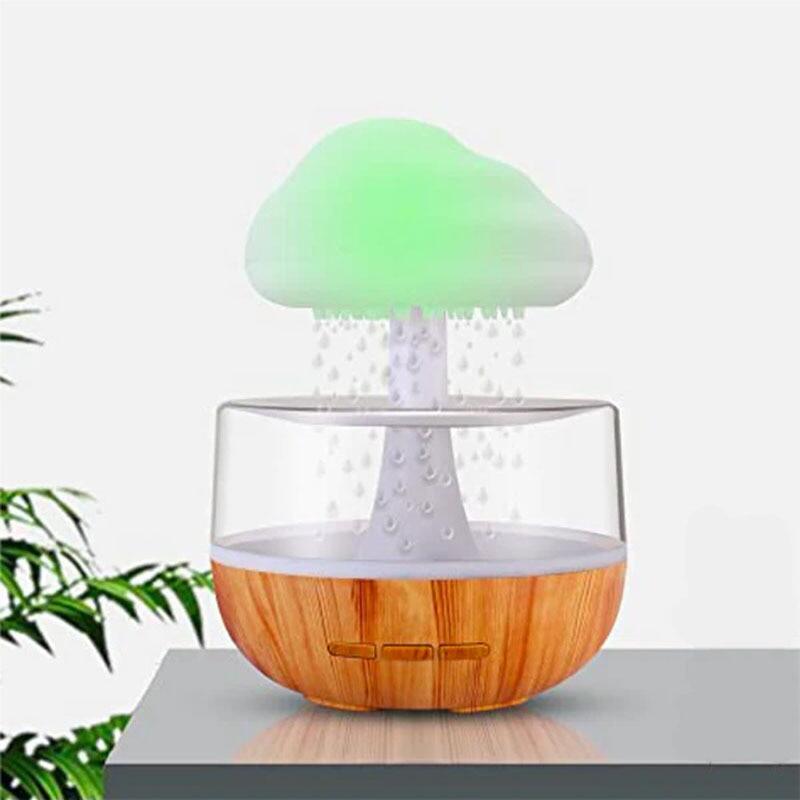 Raindrop mushroom humidifier, wooden design 