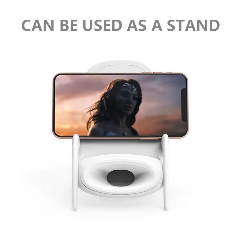 Wireless Mobile Phone Charging Station; Qi Device Compatible; Charging Pad; Design White; Stand Designed As Chair; Wireless PA System 