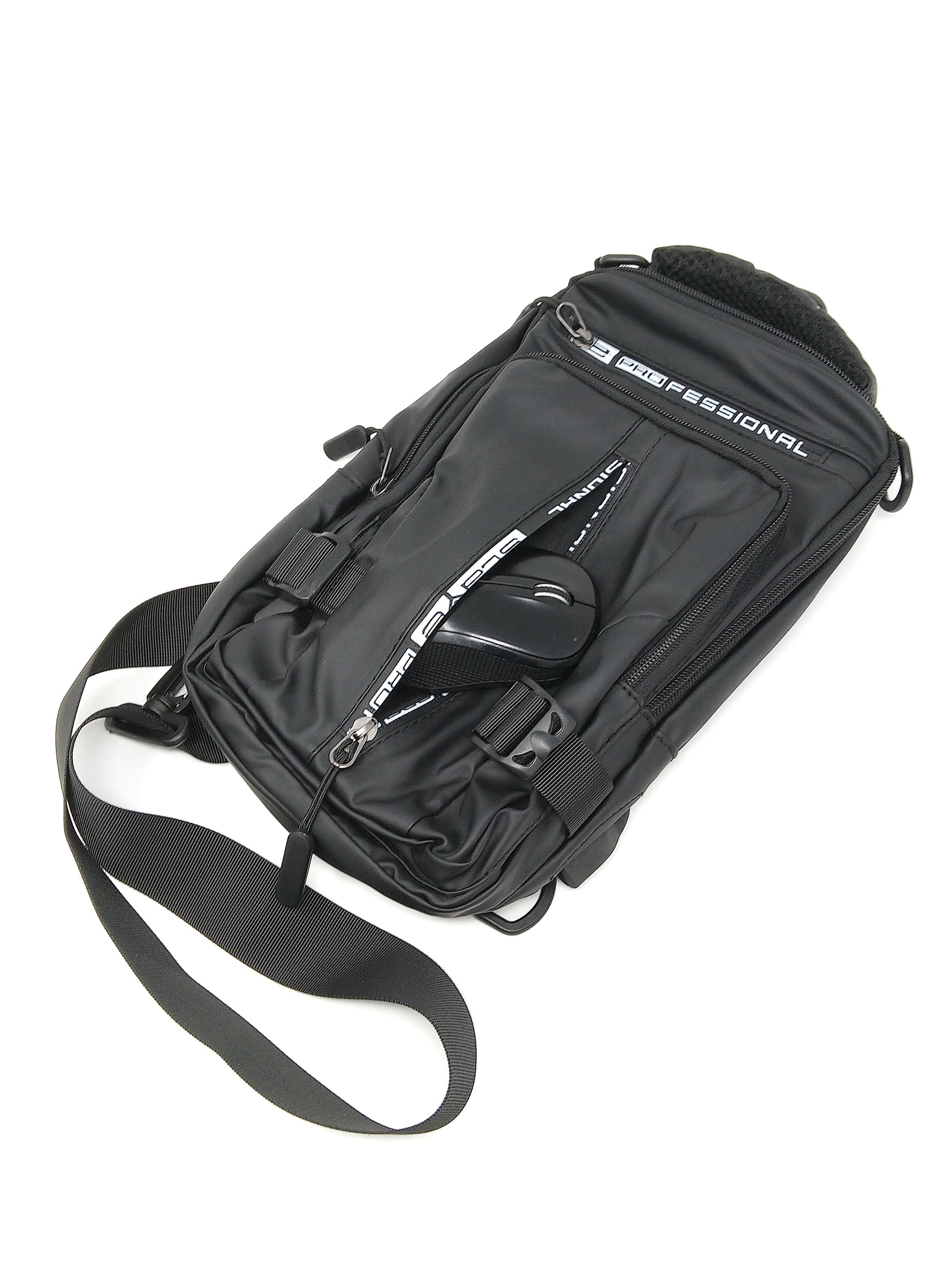 Black Color Opt. Oxford Nylon Charging Rucksack & Satchel 