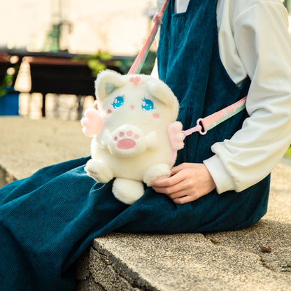 Sac à dos en peluche avec chaton ange