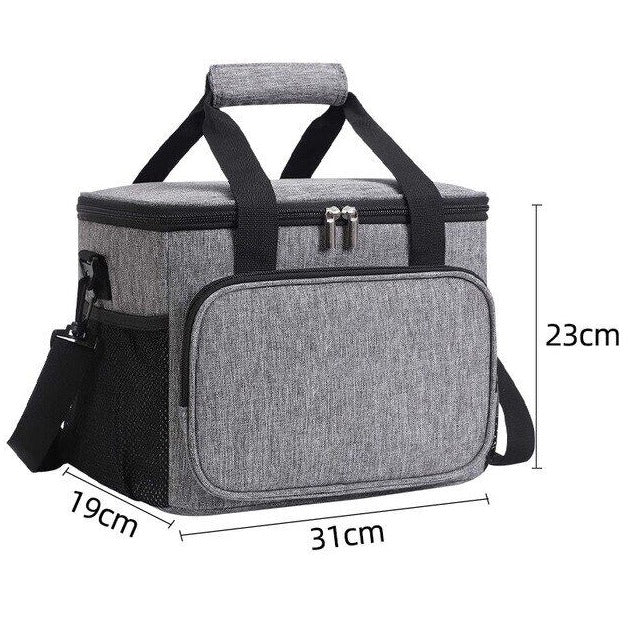 Thermal Insulated Food Cooler Bag; Volume 15L Perishables Bag; Cooler; Waterproof & Tear Resistant; Design Grey