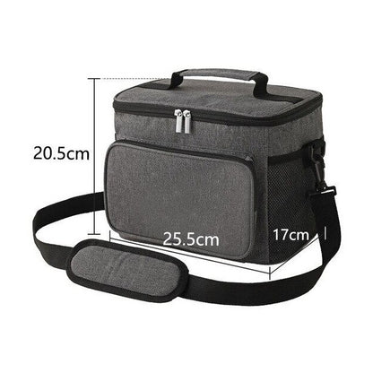 Thermal Insulated Food Cooler Bag; Volume 10L Perishables Bag; Cooler; Waterproof & Tear Resistant; Design Grey