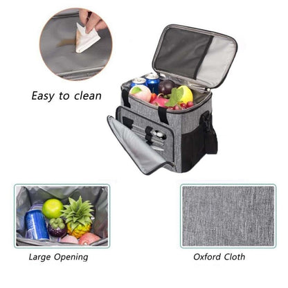 Thermal Insulated Food Cooler Bag; Perishables Bag; Waterproof & Tear Resistant; Design Oxford Grey 