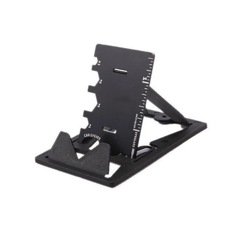 Card Sized stainless steel Phone Holder, multi-tool