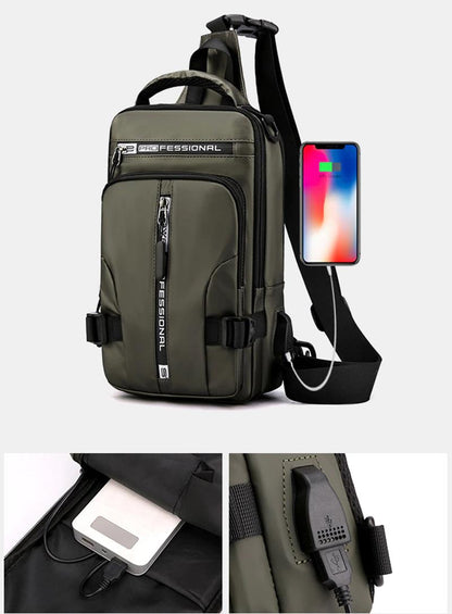 Oxford Nylon Rucksack, Charging Port, USB Cable & Battery Pack Not Included 