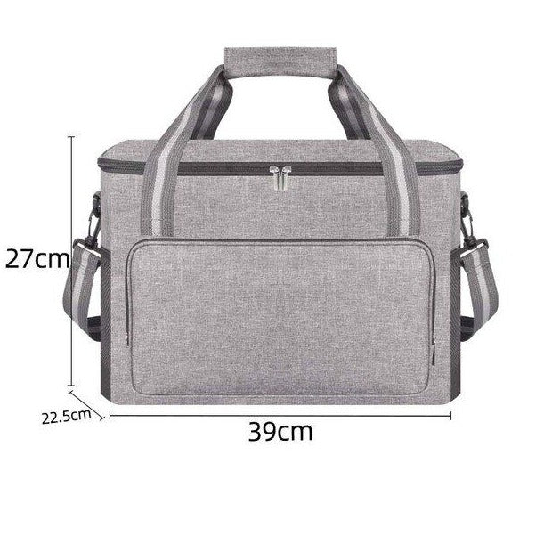 Thermal Insulated Food Cooler Bag; Volume 24L Perishables Bag; Cooler; Waterproof & Tear Resistant; Design Grey