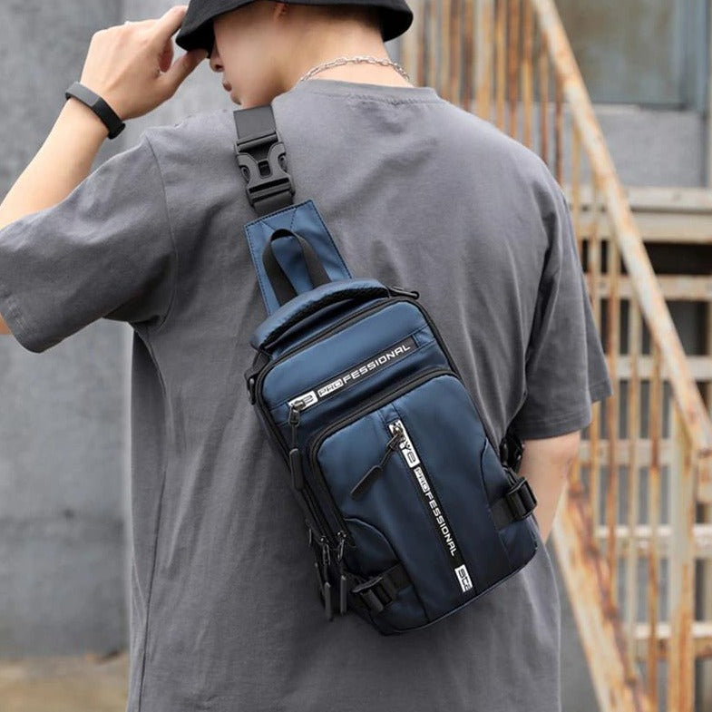 Oxford Blue Nylon Rucksack, Waterproof 