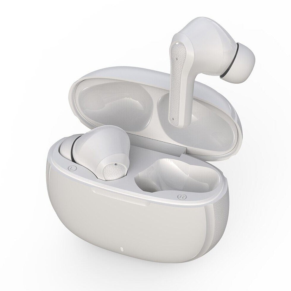 Air-earphones headset & charging case, white 